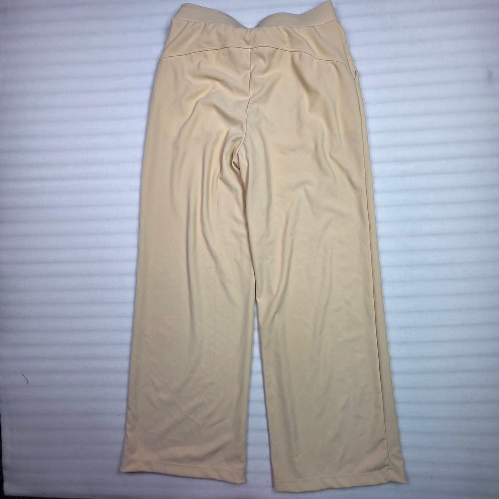 Halara Cream Ribbed Wide Leg Pants Small Regular High Rise Pockets - Picture 4 of 6